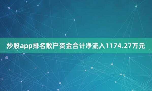 炒股app排名散户资金合计净流入1174.27万元